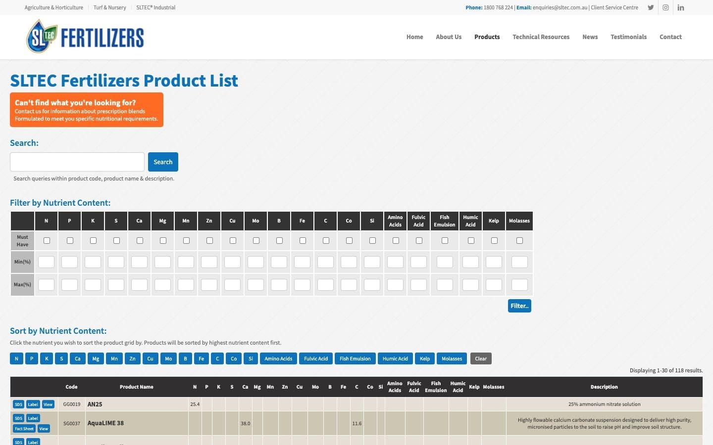 SLTEC Fertilizers Product Image Viewer